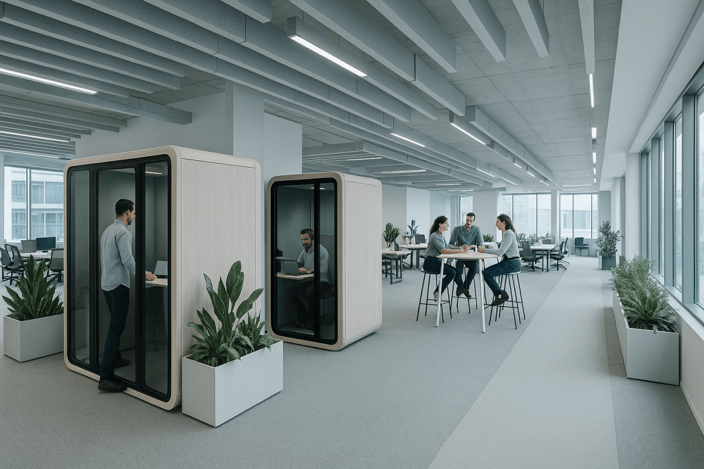 Hoe verbeter je de productiviteit en concentratie in open kantoren met strategisch geplaatste geluidsdichte&nbsp;cabines?