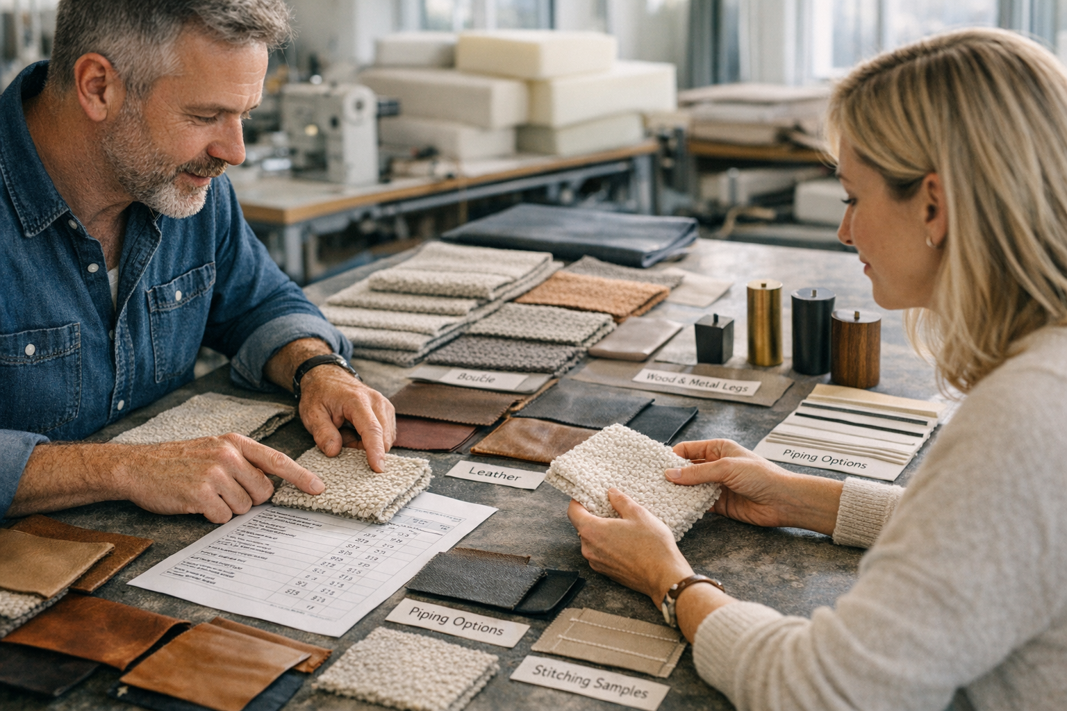 Bank op maat laten maken materiaal keuzes
