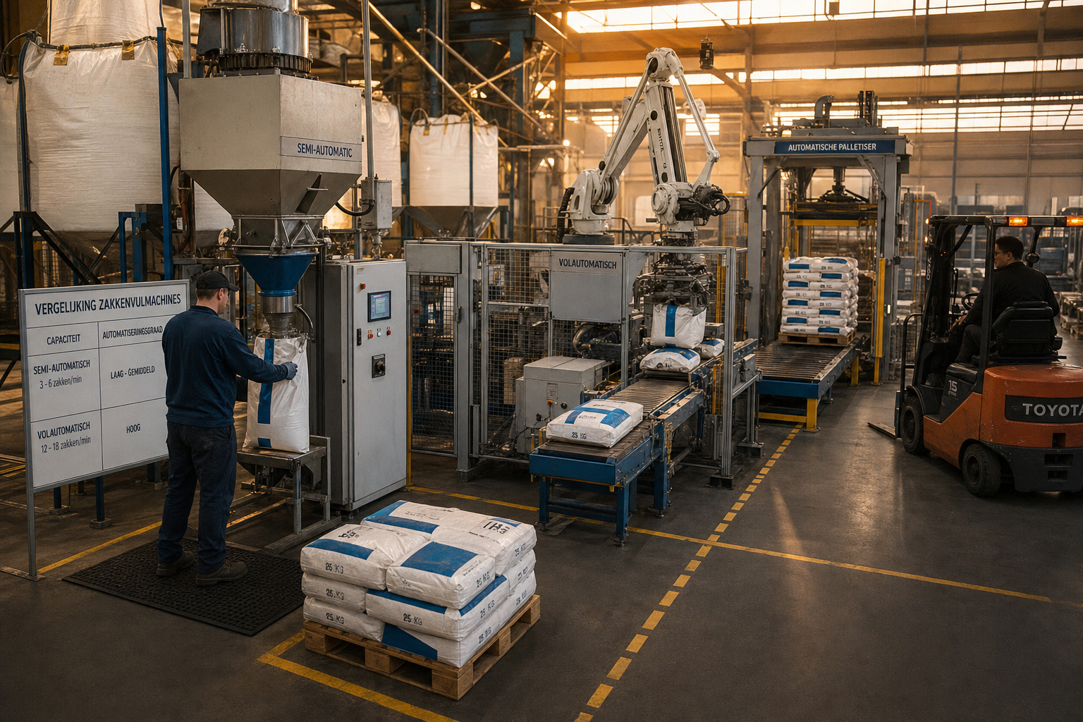 Automatiseringsgraad zakkenvulmachines bepalen