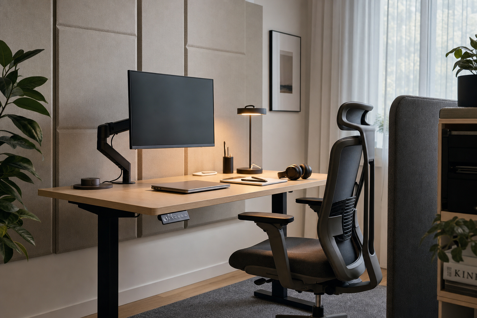 Ergonomische stiltewerkplek ingericht voor maximale focus