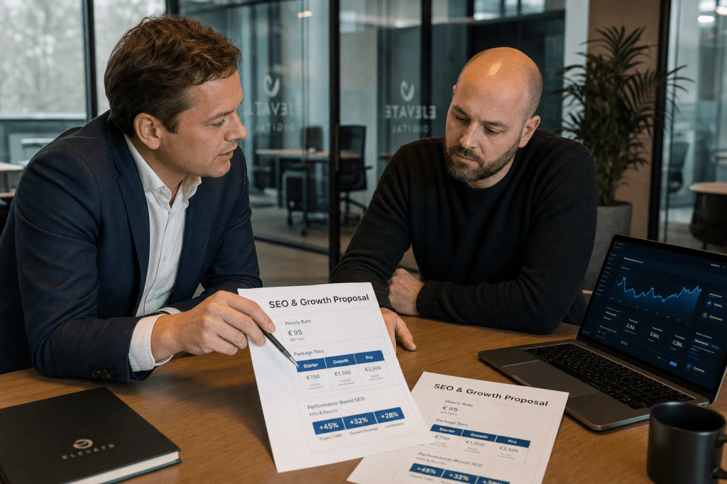 Wat kost SEO uitbesteden gemiddeld en welke factoren bepalen de prijs (uurtarief, pakket of performance-based)?