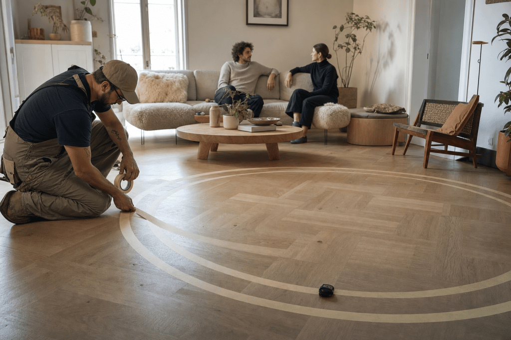 Hoe bepaal je de ideale diameter en ronding van een ronde bank op maat zodat de looproutes en zithoeken in je woonkamer goed blijven&nbsp;werken?